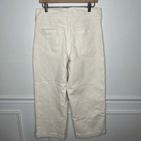 Banana Republic High Rise Wide Leg Cream Off White Crop Jean Womens 29 NWT - Picture 7 of 9